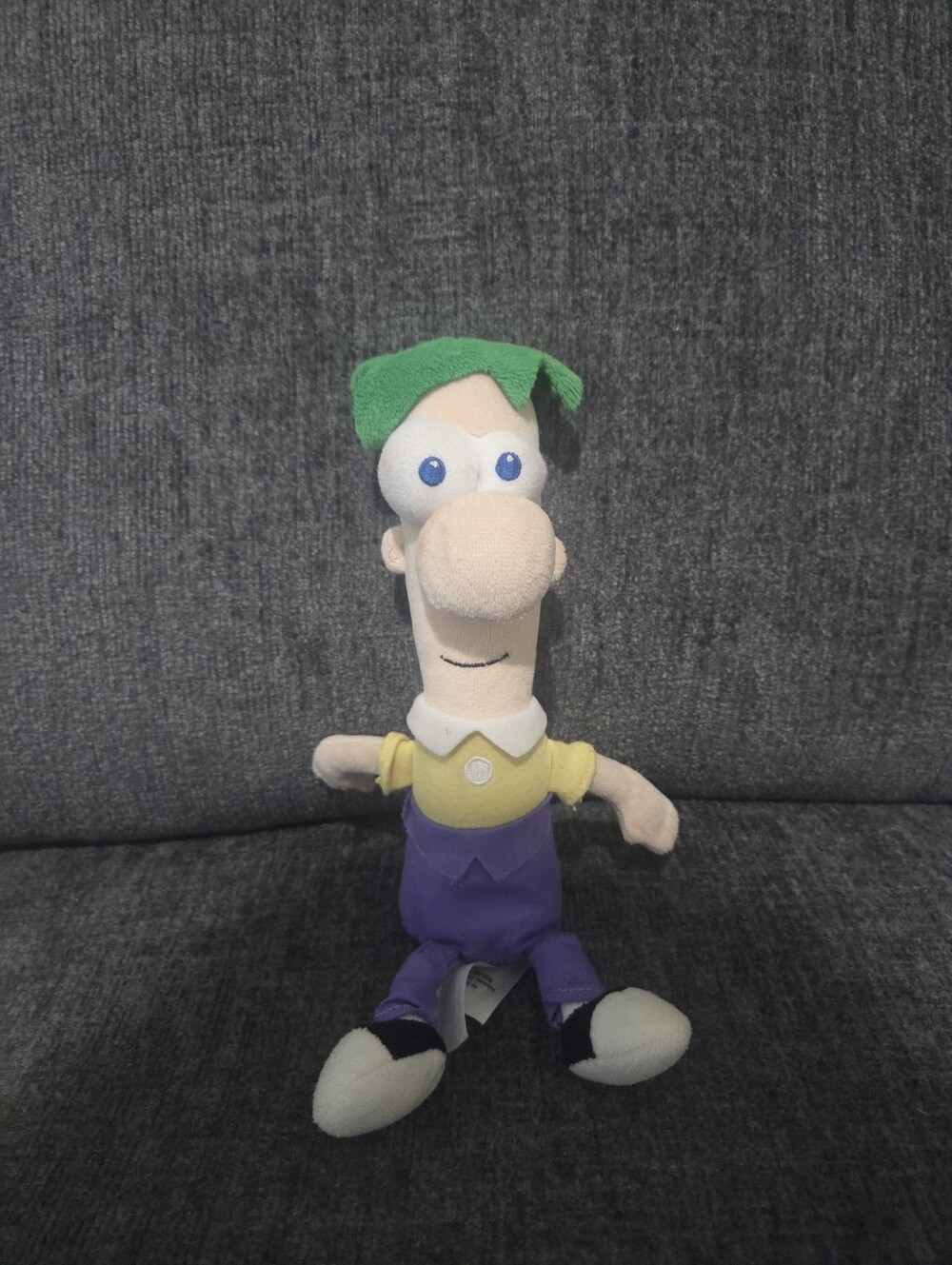 Disney Green-Haired Phineas & Ferb Plush with Yellow Shirt and Purple Pants